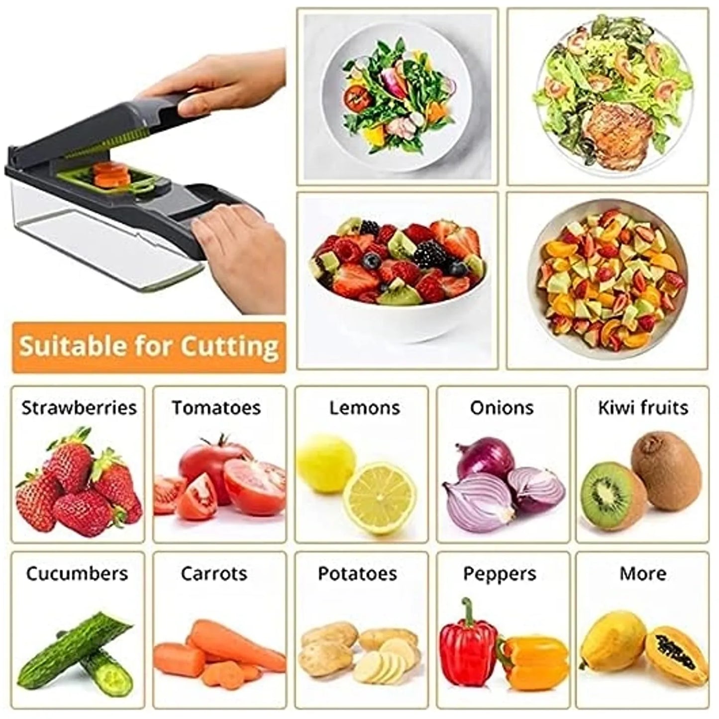 Cortador de Verduras Mandolina 12 en 1